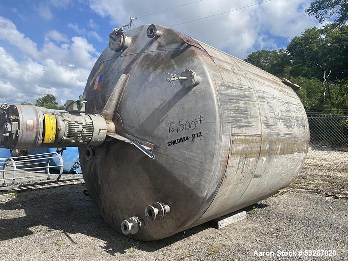 Used IPSCO 9300 Gallon 304 Stainless Steel Vertical Mix Tank
