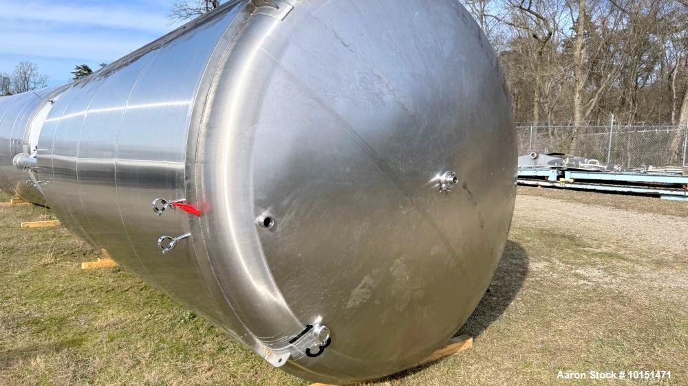 Used JV Northwest (ICC) Stainless Steel Jacketed Vessel.  304 stainless steel; 200BBL, (Approximately 6,200 Gallon); 8'10" diameter  x  19'3" tall;  Dished top and cone bottom; Vertical; Jacket desig...