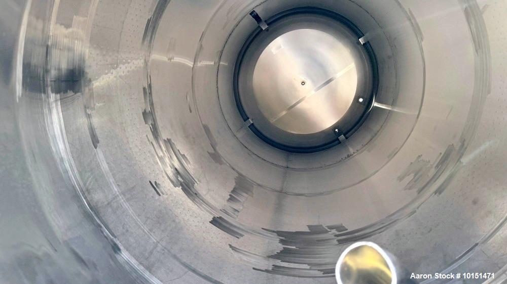 Used JV Northwest (ICC) Stainless Steel Jacketed Vessel.  304 stainless steel; 200BBL, (Approximately 6,200 Gallon); 8'10" diameter  x  19'3" tall;  Dished top and cone bottom; Vertical; Jacket desig...