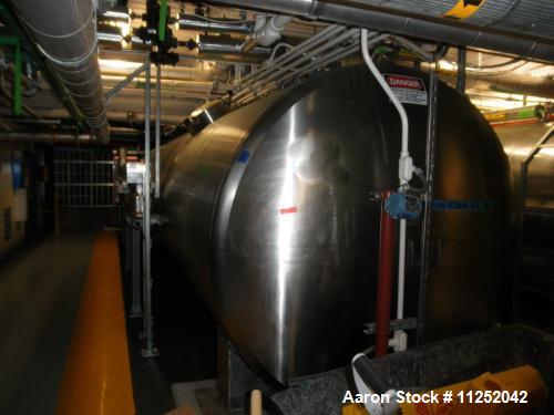 Used JV Northwest 7,500 Gallon Stainless Steel, Jacketed Pressure Tank, Horizontal Orientation. Measures 7' diameter x 32' long, dished ends. Vessel is internally rated for 50 PSI at 300 deg. F. Jack...