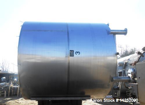 Used JV Northwest stainless steel tank, approximately 6,250 gallon capacity