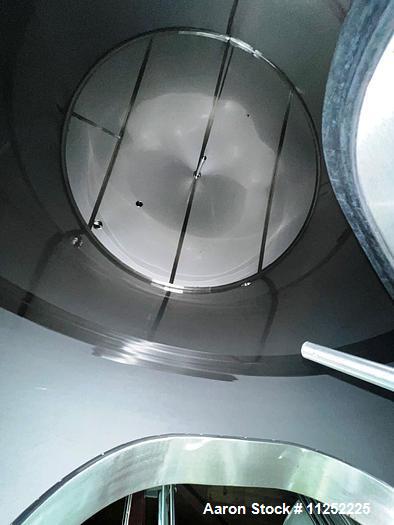 Used JV Northwest 10,000 Gallon Stainless Steel Tank with cone bottom. Vessel measures 144" diameter x 138" straight side with cone bottom leading to 4" diameter center bottom outlet with manual valv...