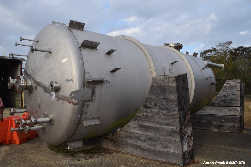Unused- JMW James Machine Works Pressure Tank, 14,000 Gallon, 316L Stainless Steel, Vertical. 120" Diameter x 300" straight side, dished top and bottom. Internal Rated 30 psi at 300 degrees F. Openin...