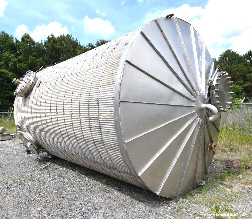 Used JMW James Machine Works API 650 Tank, 9,400 Gallon, 316L Stainless Steel, Vertical. 120" Diameter x 192" straight side, coned top, 24” sloped bottom. Internal rated maximum operating temperature...