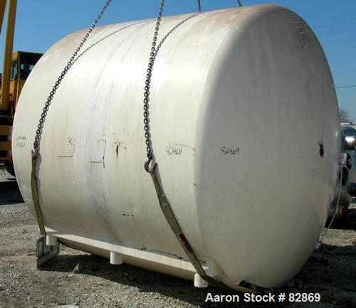 Used Chester Jensen Tank, 5,000 gallon, Model AHC, 304 stainless steel, horizontal. 114" diameter x 98" straight side, dished heads. Bottom of tank dimple jacketed, approximately 6' wide x 8' long ar...