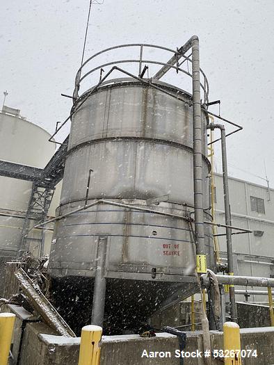Used Approx. 14,000 gallon Knight Fabrication Vertical Tank. Stainless steel
