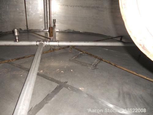 Used Krenz Approximately 10,000 Gallon Stainless Steel Storage Tank. Approximately 12' diameter x 12' straight side. Flat bottom and slight cone top. Various top openings including a 17"manway with c...