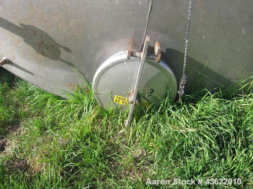 Used Krenz Approximately 8,500 Gallon Stainless Steel Storage Tank. Approximately 11' diameter x 12' straight side. Flat bottom and slight cone top. Various top openings including a 17"manway with co...