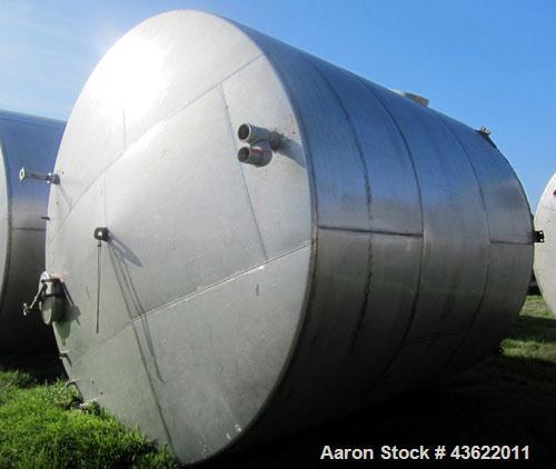 Used Krenz Approximately 8,500 Gallon Stainless Steel Storage Tank. Approximately 11' diameter x 12' straight side. Flat bottom and slight cone top. Various top openings including a 17" manway with c...