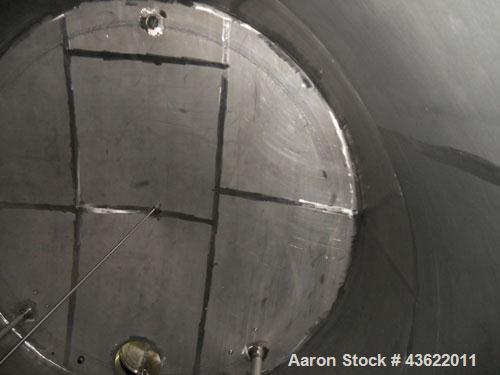 Used Krenz Approximately 8,500 Gallon Stainless Steel Storage Tank. Approximately 11' diameter x 12' straight side. Flat bottom and slight cone top. Various top openings including a 17" manway with c...
