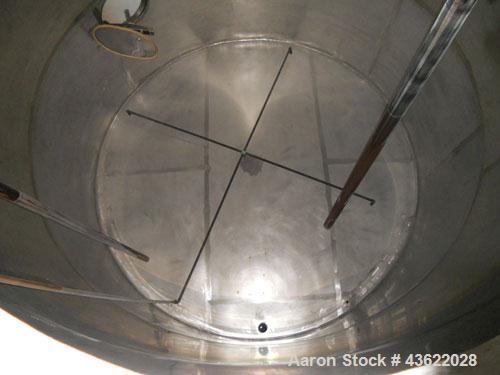 Used Krenz Approximately 7,800 Gallon Stainless Steel Storage Tank. Approximately 11' diameter x 11' straight side. Flat bottom and slight cone top. Various top openings including a 17"manway with co...