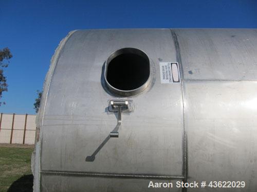 Used Saracco Tank & Mfg Approximately 8,500 Gallon Stainless Steel Storage Tank. Approximately 11' diameter x 12' straight side. Flat bottom and slight cone top. Various top openings including a 17"m...