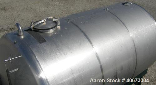 Used L'Hoir Incorporated tank, 4803 gallons (4000 Imperial), 304 stainless steel, horizontal. Approximately 94 1/2" diameter x 144" straight side, dished heads. 2 internal CIP spray balls. Top Openin...