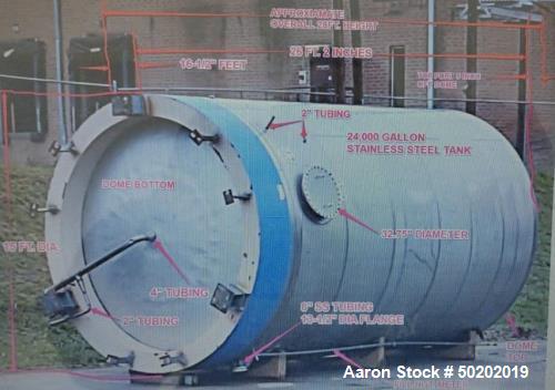 Used L'Hoir 24,000 Gallon (20k imperial gallon) 304 Vertical Stainless Steel Ta