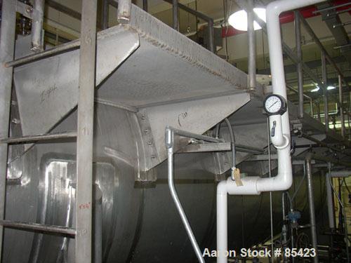 USED: Letco tank, 10,000 gallon, 304L stainless steel, horizontal. 96" diameter x 334" straight side, dished ends. Internal rated 14.9 psi at 250 deg F. Openings: top (4) 3", (4) 3" tri clamp, (4) 4"...