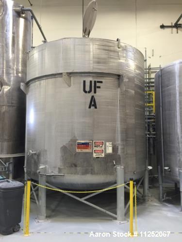 Used- 8,800 Gallon Holding Tank. 304 stainless steel, made by Letsch Corporation. Rated for atmospheric pressure at 200 degr...