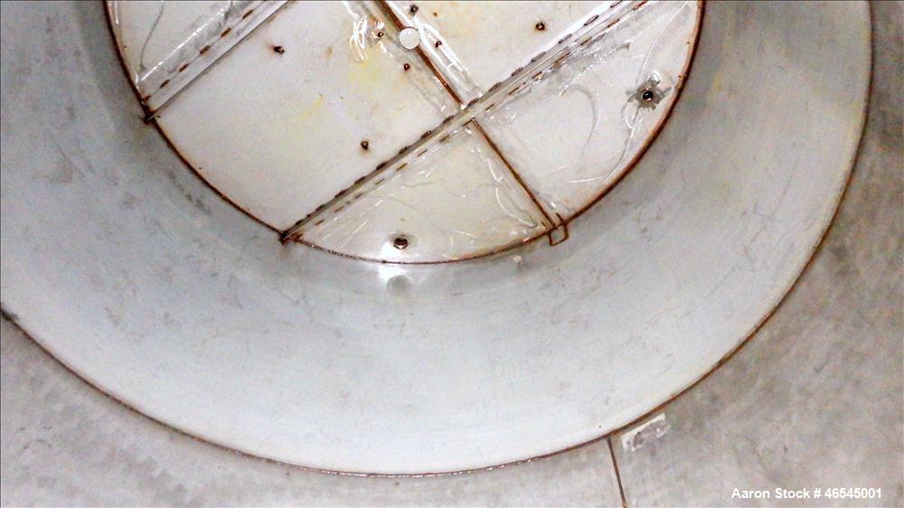 Used Lewis Metals Corp Tank, 7684 Gallon, 304 Stainless Steel, Vertical.  114" Dia. x 174" Straight Side, Flat Top and Flat Bottom, 24" Side Bottom Manway with Cover.  Built in 2001.