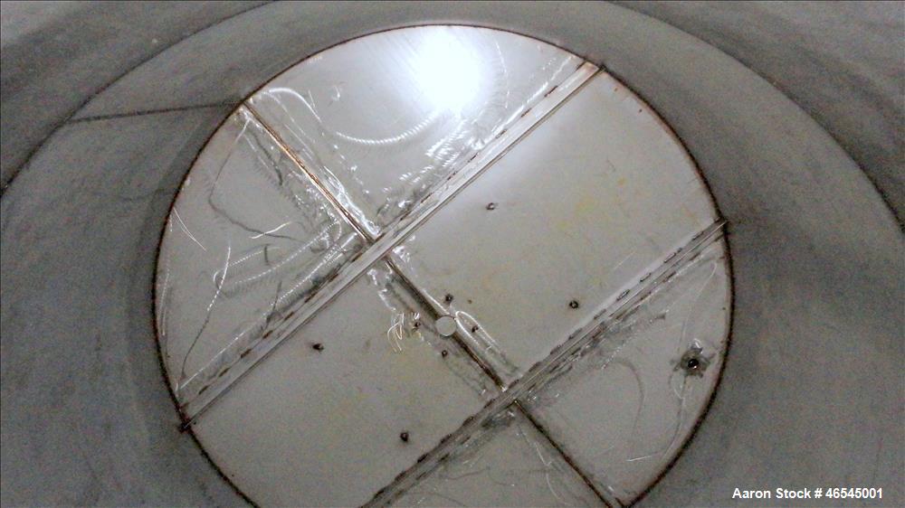 Used Lewis Metals Corp Tank, 7684 Gallon, 304 Stainless Steel, Vertical.  114" Dia. x 174" Straight Side, Flat Top and Flat Bottom, 24" Side Bottom Manway with Cover.  Built in 2001.