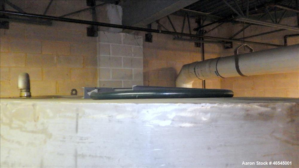 Used Lewis Metals Corp Tank, 7684 Gallon, 304 Stainless Steel, Vertical.  114" Dia. x 174" Straight Side, Flat Top and Flat Bottom, 24" Side Bottom Manway with Cover.  Built in 2001.