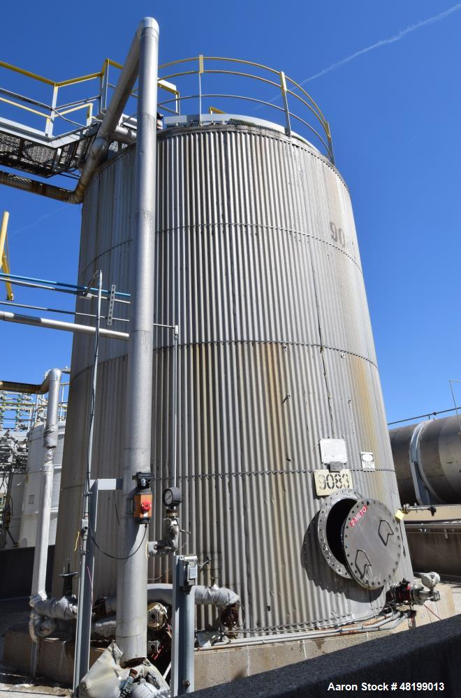 Used Lowe-Mar 15,000 Gallon, Stainless Steel, Vertical Tank.