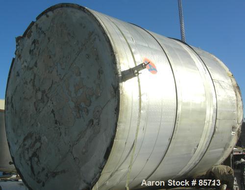USED: Missouri Tank & Boiler tank, 16,000 gallon, 304 stainless steel, vertical. 13' diameter x 194" straight side. Flat top and bottom. (4) Side wall baffles. Carbon steel agitator bridge, no drive....