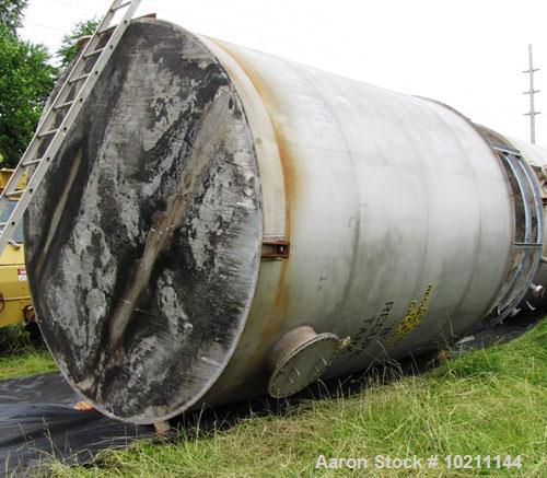 Used-12,000 Gallon Modern Welding Stainless Steel Tank.  Tank and nozzles 304 stainless steel.  12'0" Diameter x 15'0" strai...