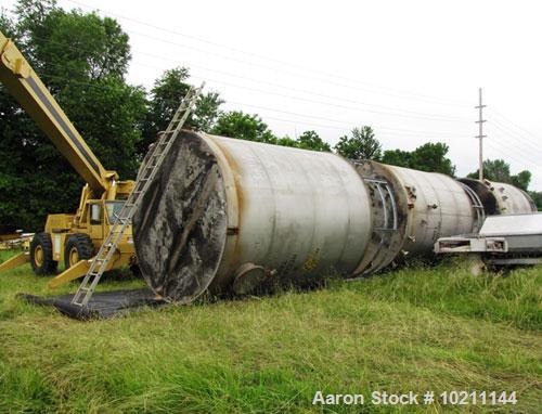 Used-12,000 Gallon Modern Welding Stainless Steel Tank.  Tank and nozzles 304 stainless steel.  12'0" Diameter x 15'0" strai...