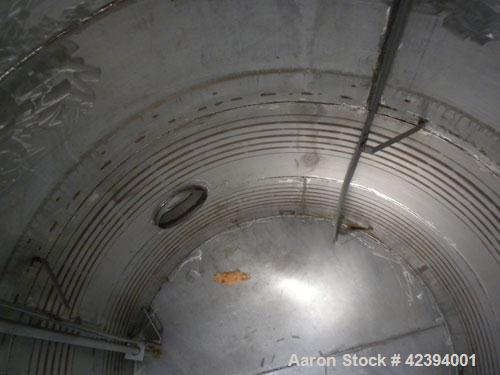 Used Modern Welding Company Tank, 9000 gallon, 304 stainless steel, vertical. Approximate 120" diameter x 184" straight side, dished top, flat bottom. Internal rated 5 psi at 150 deg F. (2) Approxima...