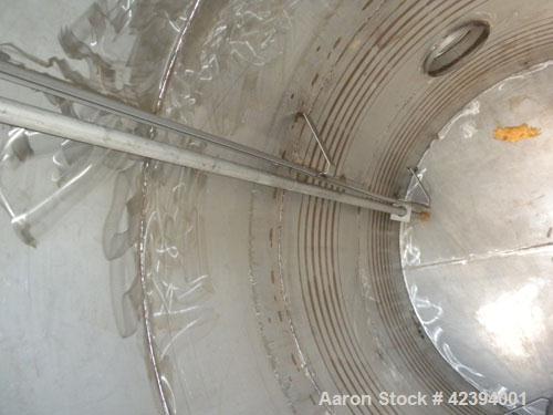 Used Modern Welding Company Tank, 9000 gallon, 304 stainless steel, vertical. Approximate 120" diameter x 184" straight side, dished top, flat bottom. Internal rated 5 psi at 150 deg F. (2) Approxima...