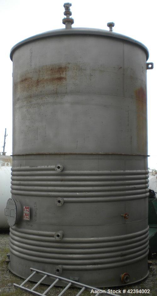 Used Modern Welding Company Tank, 9000 gallon, 304 stainless steel, vertical. Approximate 120" diameter x 184" straight side, dished top, flat bottom. Internal rated 5 psi at 150 deg F. (2) Approxima...