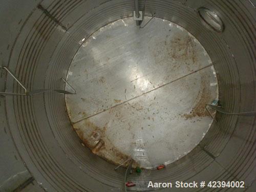 Used Modern Welding Company Tank, 9000 gallon, 304 stainless steel, vertical. Approximate 120" diameter x 184" straight side, dished top, flat bottom. Internal rated 5 psi at 150 deg F. (2) Approxima...