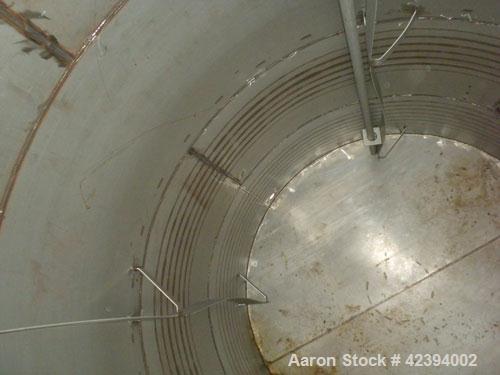 Used Modern Welding Company Tank, 9000 gallon, 304 stainless steel, vertical. Approximate 120" diameter x 184" straight side, dished top, flat bottom. Internal rated 5 psi at 150 deg F. (2) Approxima...