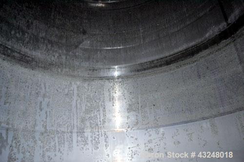 Used Mueller Tank, 13,892 Gallon, Model DF, Stainless Steel, Vertical. Approximate 144" diameter x 198" straight side. Off center coned top, sloped bottom. (2) 40" Sections of dimple jacket on the si...