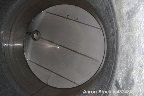 Used Mueller Tank, 13,892 Gallon, Model DF, Stainless Steel, Vertical. Approximate 144" diameter x 198" straight side. Off center coned top, sloped bottom. (2) 40" Sections of dimple jacket on the si...