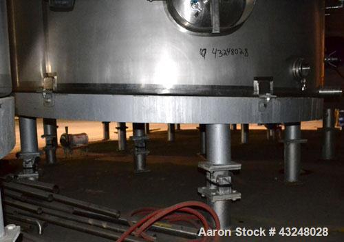 Used Mueller Tank, 6000 Gallon, Model DF, 304 Stainless Steel, Vertical. Approximate 118" diameter x 126" straight side. Off center coned top, sloped bottom. (1) 46” Section of dimple jacket on the s...