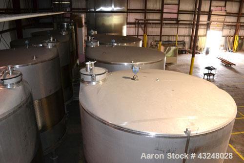 Used Mueller Tank, 6000 Gallon, Model DF, 304 Stainless Steel, Vertical. Approximate 118" diameter x 126" straight side. Off center coned top, sloped bottom. (1) 46” Section of dimple jacket on the s...