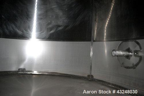 Used Mueller Tank, 6000 Gallon, Model DF, 304 Stainless Steel, Vertical. Approximate 118" diameter x 126" straight side. Off center coned top, sloped bottom. (1) 46” Section of dimple jacket on the s...