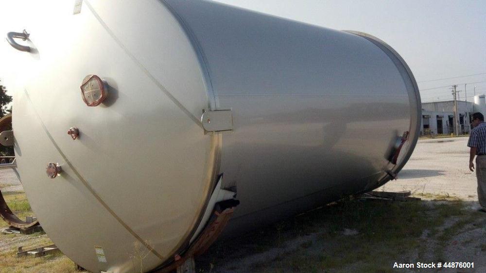 Unused- 16,000 Gallon Model "D" Beverage Grade, Single Wall, Vertical, Cylindrical, Welded, Stainless Steel, Above Ground Bulk Tank. Mueller  S/N  408527-3, FE-300251: Design: UL-142, No stamp at 100...