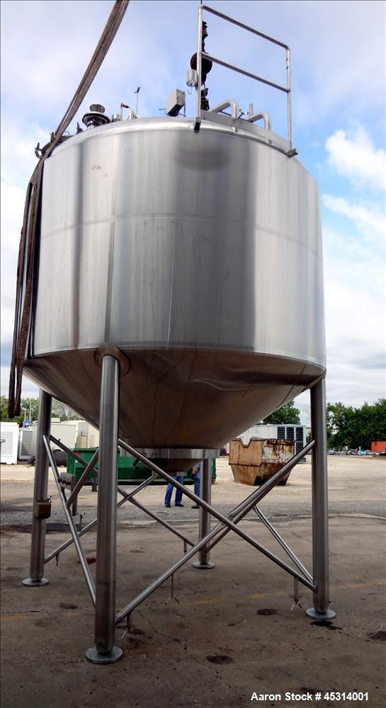 Unused- Mueller Tank, 6000 Gallon, Model "F" Fermenter Blend Tank-Non-Jacketed. 304 Stainless Steel Construction.  136" Inner Diameter x 75" Straight Side.  Vertical, Dished Top and Cone Bottom.  Ins...
