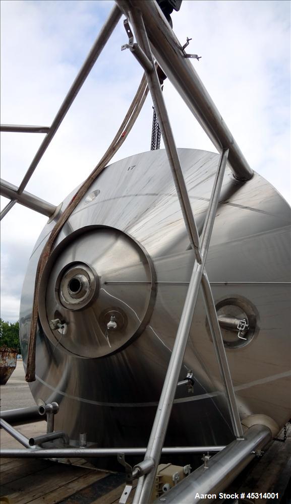Unused- Mueller Tank, 6000 Gallon, Model "F" Fermenter Blend Tank-Non-Jacketed. 304 Stainless Steel Construction.  136" Inner Diameter x 75" Straight Side.  Vertical, Dished Top and Cone Bottom.  Ins...