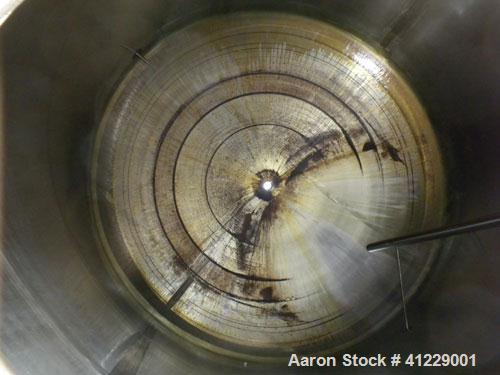 Used Mueller Jacketed Tank, 5000 gallon, 304 stainless steel, vertical. 109’’ diameter x 123’’ straight side, dish top and bottom. Internal rated to 200 deg F, dimple jacket rated 75 psi at 200 deg F...