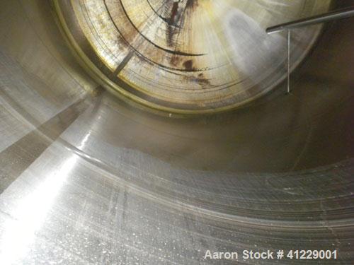 Used Mueller Jacketed Tank, 5000 gallon, 304 stainless steel, vertical. 109’’ diameter x 123’’ straight side, dish top and bottom. Internal rated to 200 deg F, dimple jacket rated 75 psi at 200 deg F...