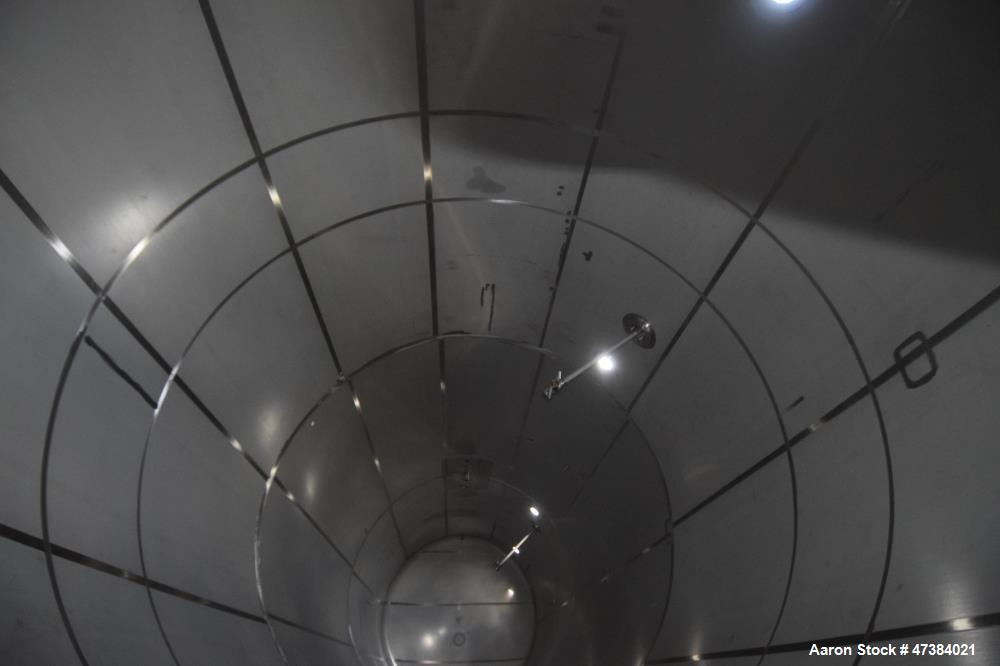 Used Mueller Tank, 45,000 Gallon, Model F, 304L Stainless Steel, Horizontal. Approximate 148-1/2" diameter x 564" straight side, dished heads. Shell & heads are 0.25" thick. Internal rated 9 psi at 3...