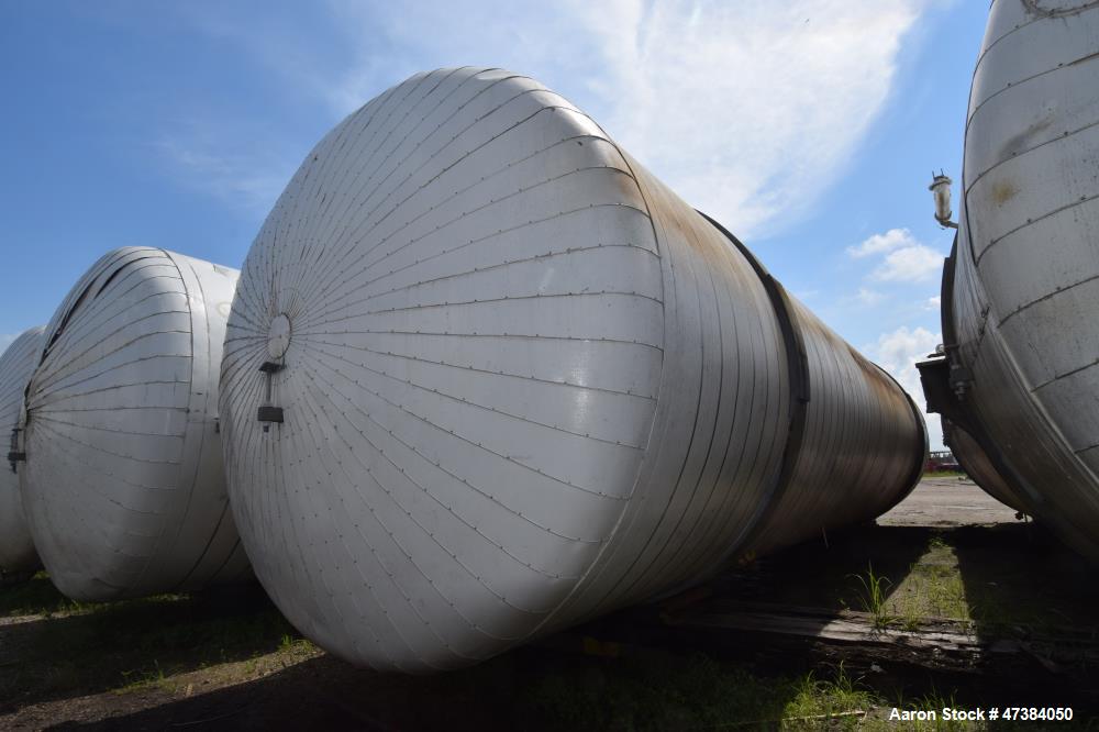 Used Mueller Tank, 45,000 Gallon, Model H, 316L Stainless Steel, Horizontal. Approximate 148-1/2" diameter x 564" straight side, dished heads. Shell & heads are 0.25" thick. Internal rated 9 psi at 3...