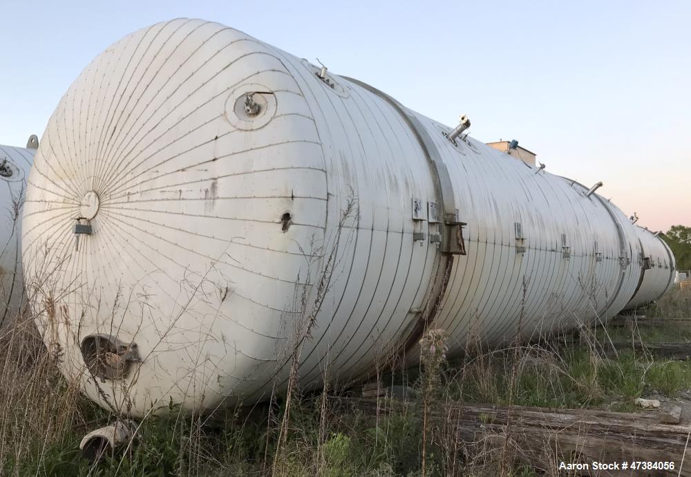 Used Mueller Tank, 45,000 Gallon, Model H, 316L Stainless Steel, Horizontal. Approximate 148-1/2" diameter x 564" straight side, dished heads. Shell & heads are 0.25" thick. Internal rated 9 psi at 3...