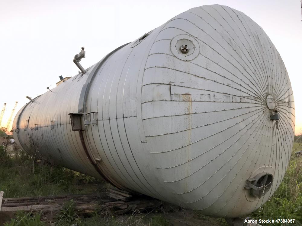 Used Mueller Tank, 45,000 Gallon, Model H, 316L Stainless Steel, Horizontal. Approximate 148-1/2" diameter x 564" straight side, dished heads. Shell & heads are 0.25" thick. Internal rated 9 psi at 3...