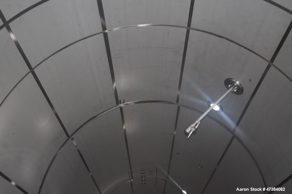 Used Mueller Tank, 45,000 Gallon, Model H, 316L Stainless Steel, Horizontal. Approximate 148-1/2" diameter x 564" straight side, dished heads. Shell & heads are 0.25" thick. Internal rated 9 psi at 3...