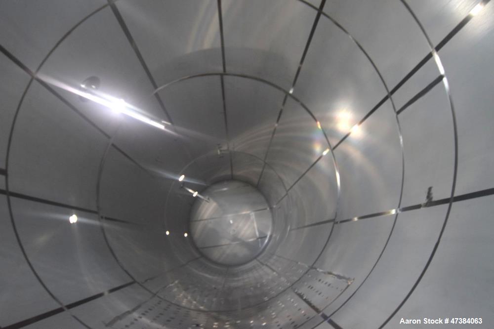 Used Mueller Tank, 45,000 Gallon, Model H, 316L Stainless Steel, Horizontal. Approximate 148-1/2" diameter x 564" straight side, dished heads. Shell & heads are 0.25" thick. Internal rated 9 psi at 3...