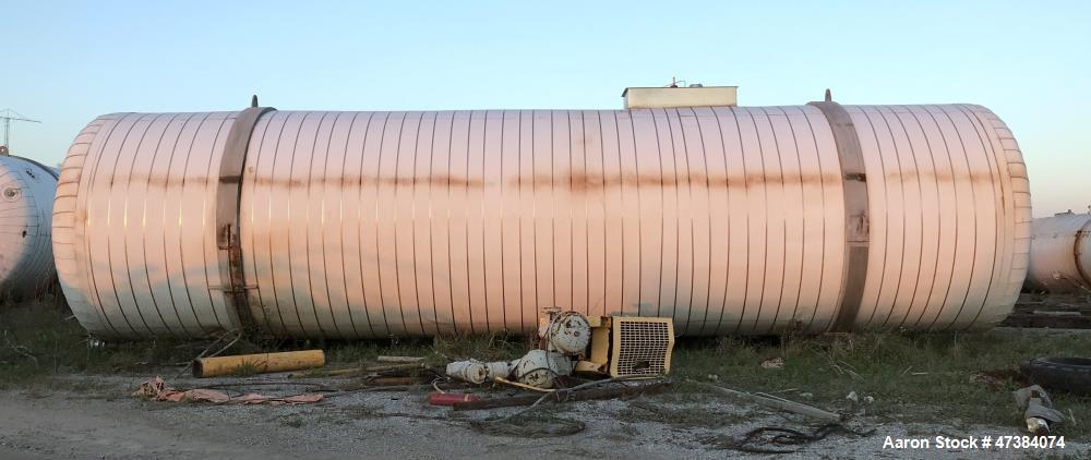 Used Mueller Tank, 45,000 Gallon, Model H, 316L Stainless Steel, Horizontal. Approximate 148-1/2" diameter x 564" straight side, dished heads. Shell & heads are 0.25" thick. Internal rated 9 psi at 3...
