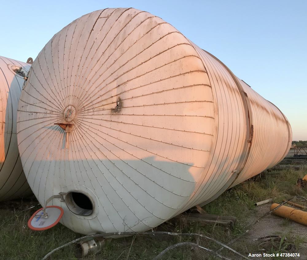 Used Mueller Tank, 45,000 Gallon, Model H, 316L Stainless Steel, Horizontal. Approximate 148-1/2" diameter x 564" straight side, dished heads. Shell & heads are 0.25" thick. Internal rated 9 psi at 3...